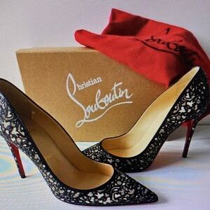 Free People Black Lace Heels